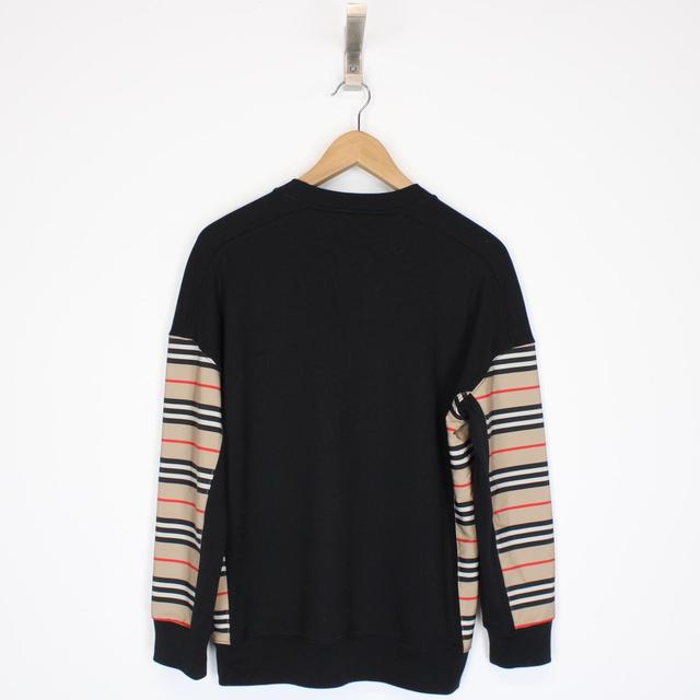 Burberry Black and Tan Brown Nova Stripe Sweatshirt Jumper