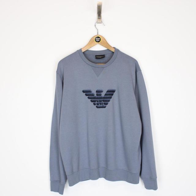 Emporio Armani Blue Cotton Sweatshirt Jumper