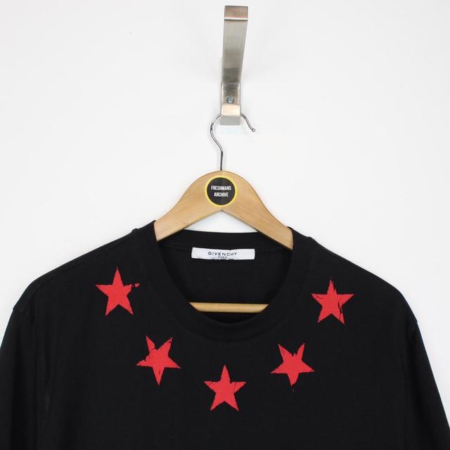 Givenchy Paris Black and Red Stars Print Short Sleeve T-Shirt