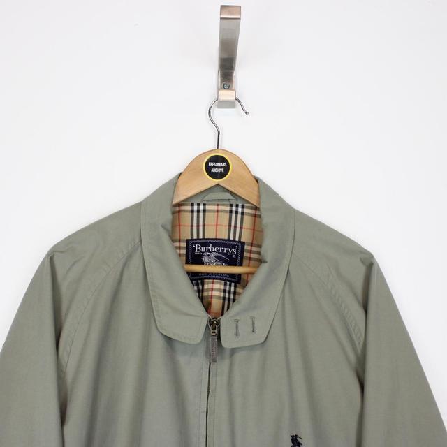 Vintage 90s Burberry Khaki Green Nova Check Harrington Jacket