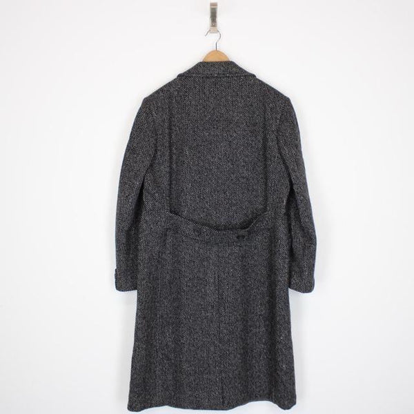 Vintage 80s Francesco Smalto Grey and Black Wool Overcoat