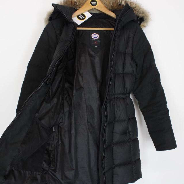 Canada Goose Black Beechwood Parka Down Coat with Fur Trim