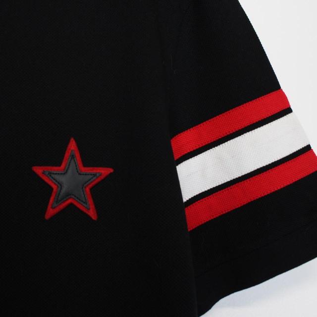 Givenchy Black, White and Red Star Logo Short Sleeve Polo Shirt