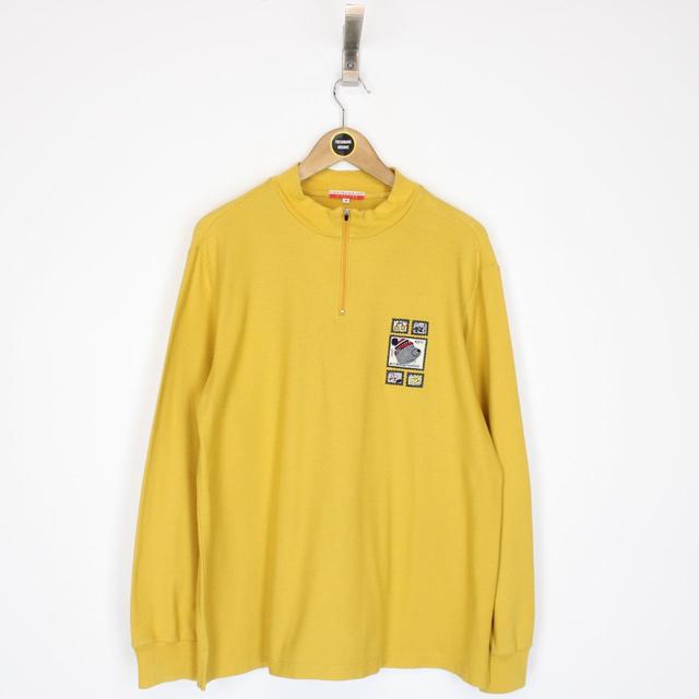 Vintage Jean-Charles de Castelbajac Yellow 1/4 Zip Sweatshirt Jumper