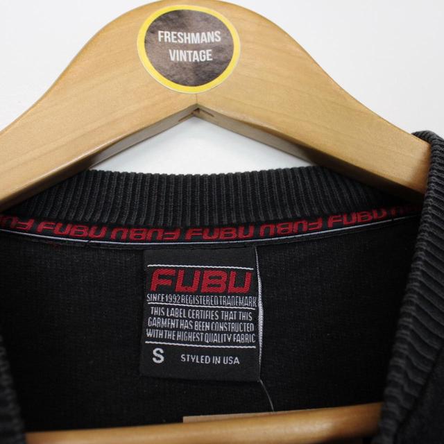 Vintage 90s Fubu Black and Red Spellout Sweatshirt Jumper