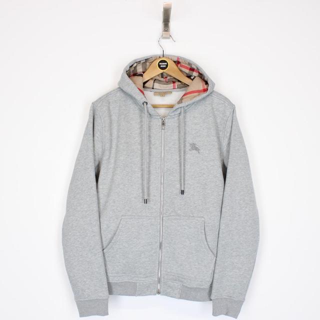 Burberry London Grey Full Zip Cotton Hoodie Jumper