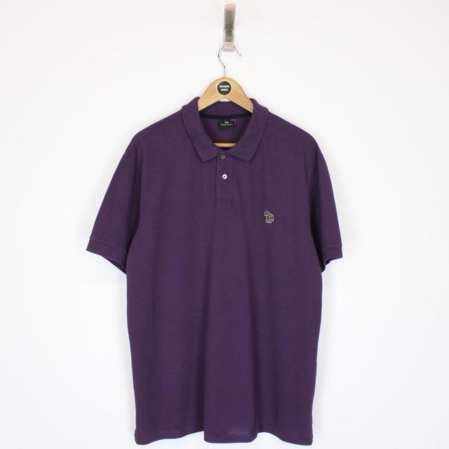 Paul Smith Zebra Badge Purple Short Sleeve Polo Shirt