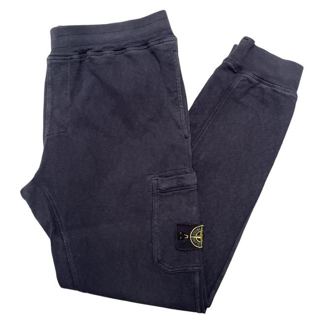 Stone Island SS 2017 Navy Blue Slim Fit Cotton Tracksuit Bottoms / Joggers