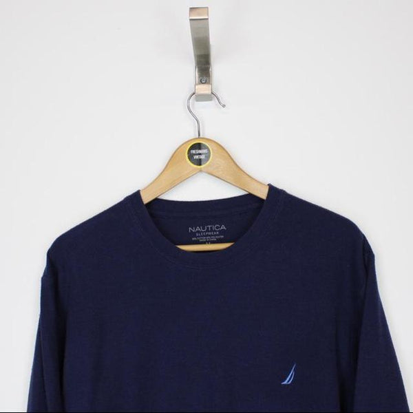 Vintage 90’s Nautica Navy Blue Crew Neck Long Sleeve T-Shirt