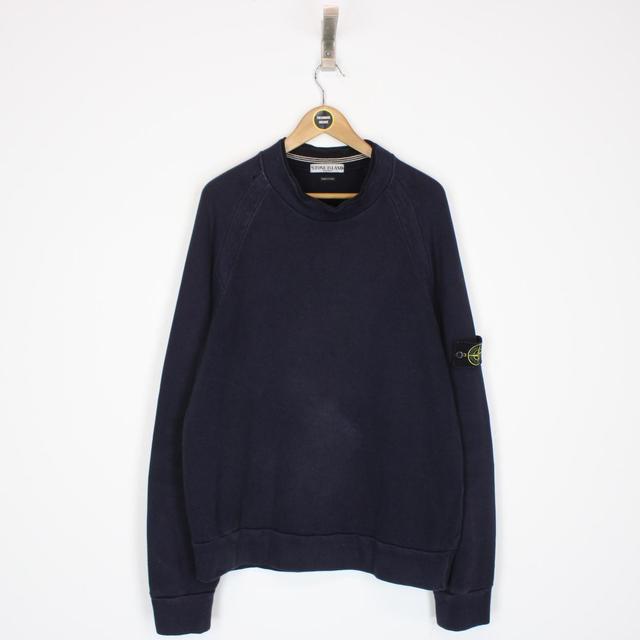 Vintage Stone Island AW 2005 Navy Blue Mock Neck Sweatshirt Jumper