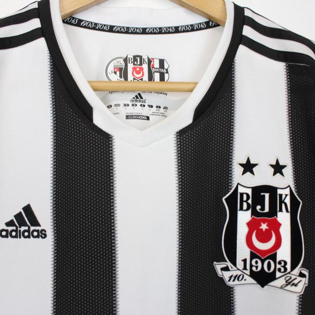 Adidas Besiktas 2013/14 Black and White Home Short Sleeve Football Shirt