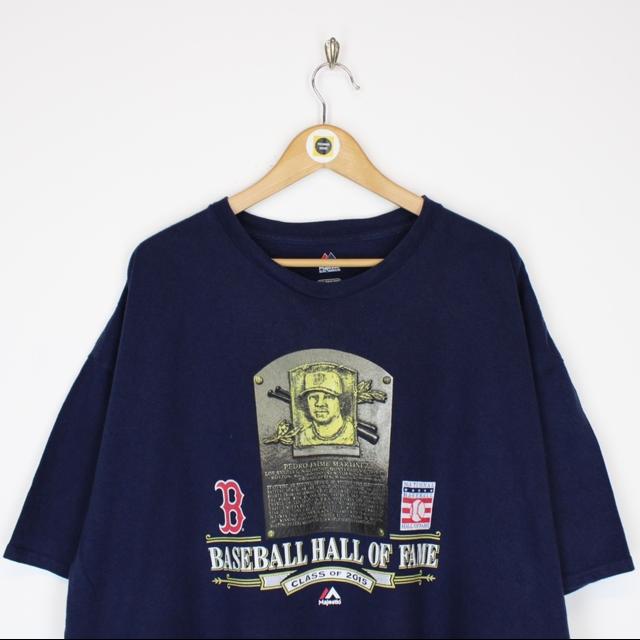 Vintage 2015 Baseball Hall of Fame Navy Blue USA Short Sleeve Spellout T-Shirt