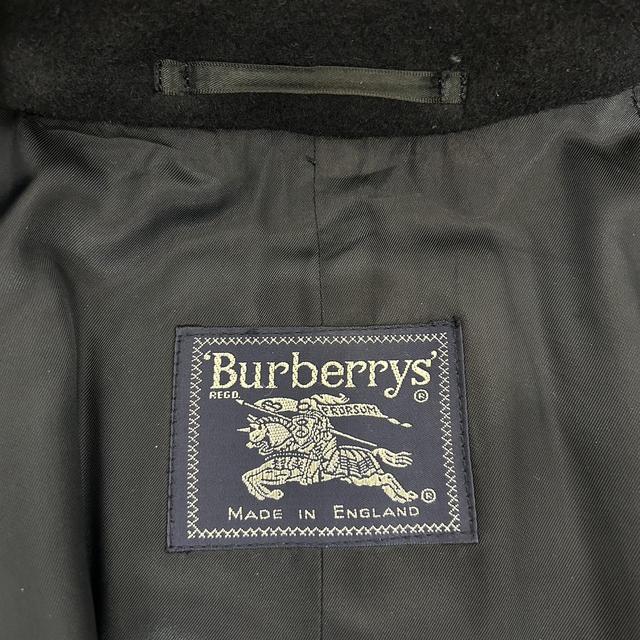 Vintage 90s Burberry Navy Blue Wool/Camelhair Overcoat