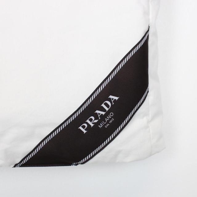 Prada White and Black Cotton Down Tank Top Puffer Vest