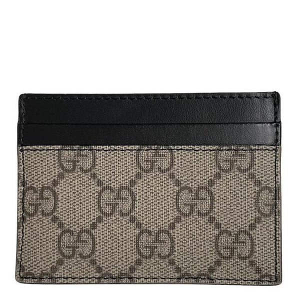 Gucci Supreme Brown and Black GG Monogram Leather Card Holder