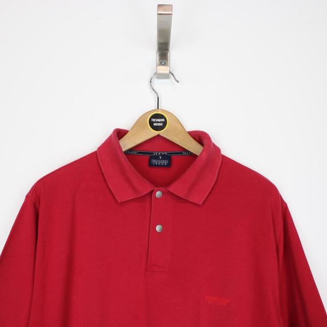 Vintage 90s Trussardi Jeans Red Short Sleeve Polo Shirt