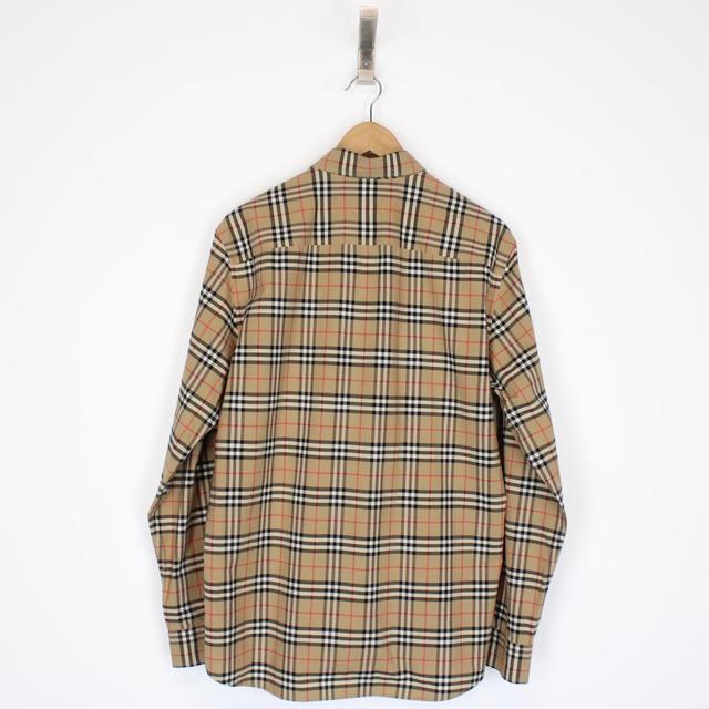 Burberry London Tan Brown Nova Check Long Sleeve Cotton Shirt