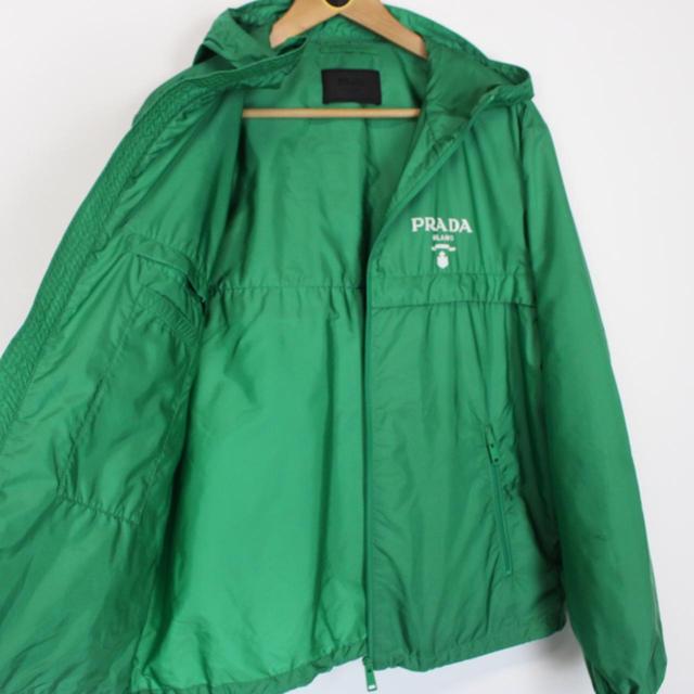 Prada Re-Nylon Green and White Full Zip Windbreaker Jacket