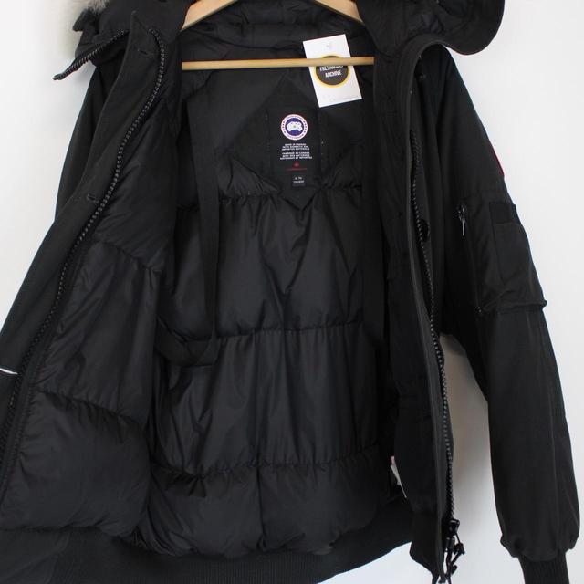 Canada Goose Black Chilliwack Bomber Down Jacket with Fur Trim