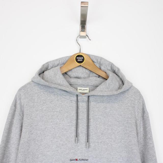 Saint Laurent Grey 1966 OG Spellout Hoodie Jumper