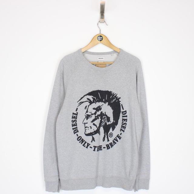 Diesel Grey and Black Crew Neck Sweatshirt Jumper