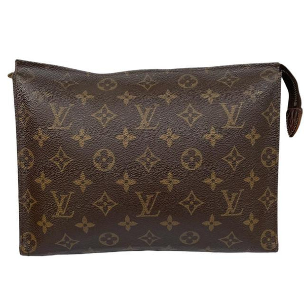 Louis Vuitton Brown and Beige Monogram Pochette Toilette 26 Pouch