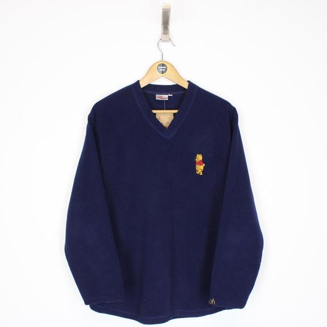 Vintage Disney Store Winnie the Pooh Navy Blue Fleece Jumper