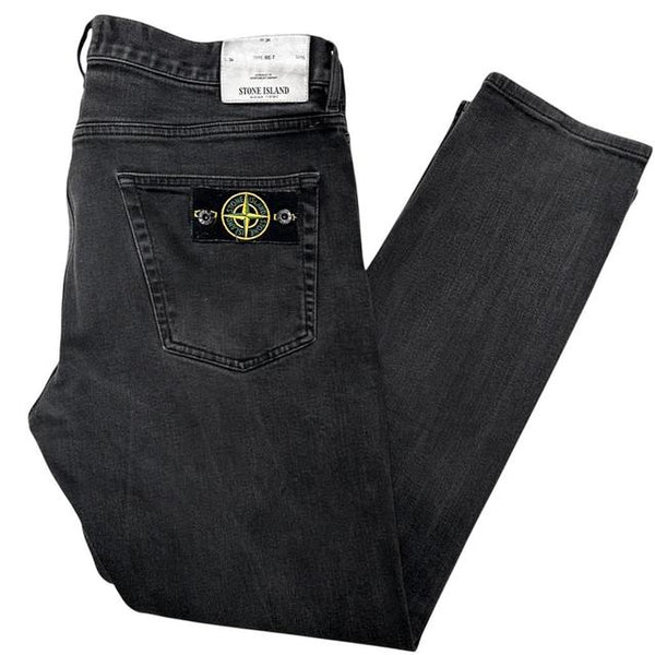 Stone Island SS 2017 Black Regular Tapered Fit Denim Jeans