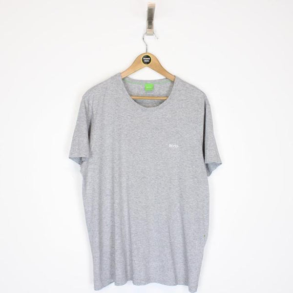 Hugo Boss Grey Short Sleeve Spellout Cotton T-Shirt