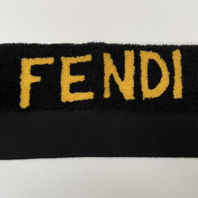 Fendi Black and Yellow Wool Scarf