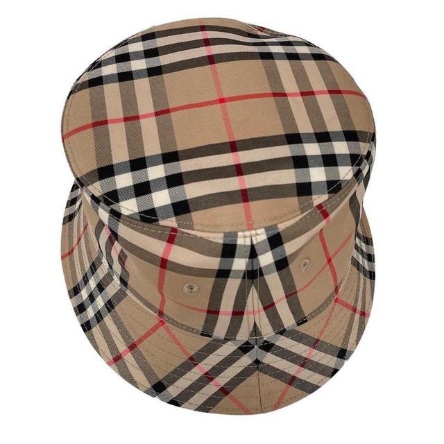 Burberry London Tan Nova Check Cotton Panel Bucket Hat