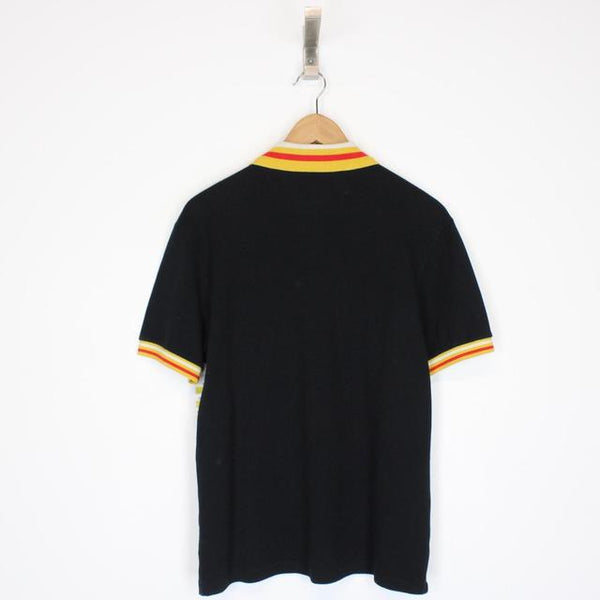 Gucci Black and Yellow Short Sleeve Logo Print Polo Shirt