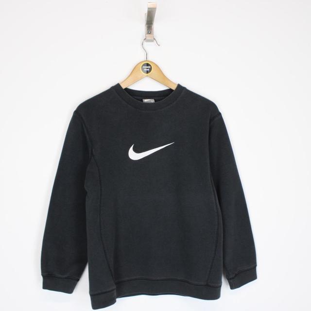 Vintage 00s Nike Black Central Swoosh Sweatshirt Jumper