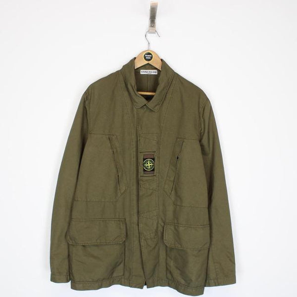 Stone Island SS 2008 Khaki Green Full Zip Chest Badge Jacket