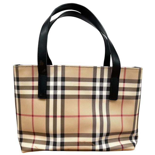 Burberry Tan Brown Nova Check PVC/Leather Tote Bag