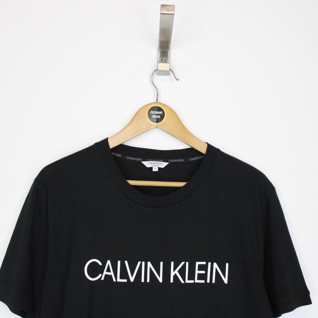 Calvin Klein Black and White Spellout Short Sleeve T-Shirt