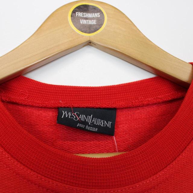 Vintage 90s Yves Saint Laurent Red Spellout Sweatshirt Jumper