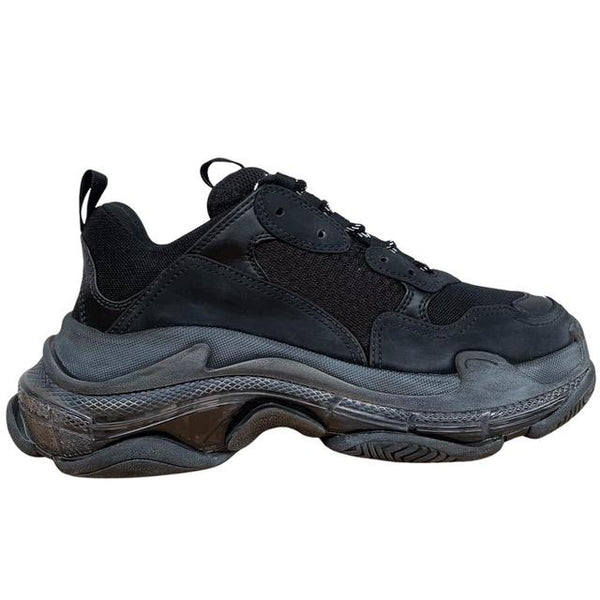 Balenciaga Triple S Black Clear Sole Mesh Trainers