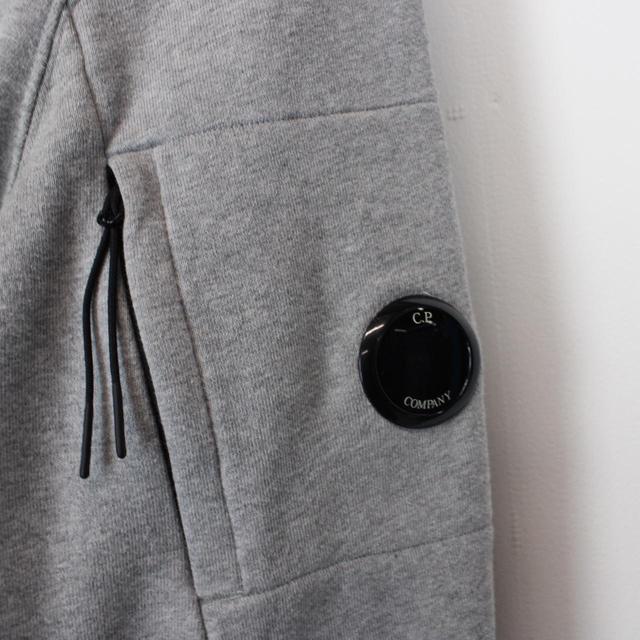 CP Company Grey Diagonal Fleece Cotton Hoodie Jumper