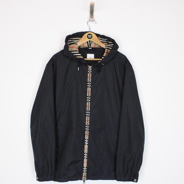 Burberry Black and Tan Brown Nova Check Everton Jacket