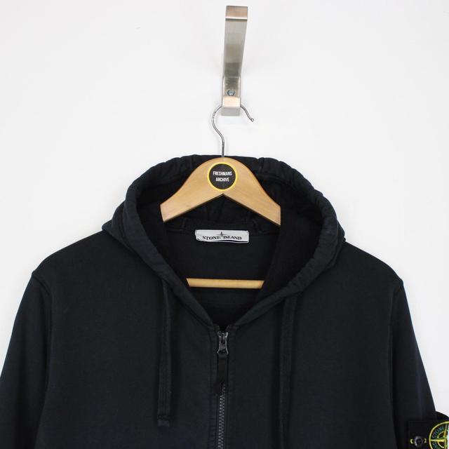 Stone Island SS 2021 Black Full Zip Cotton Hoodie Jumper