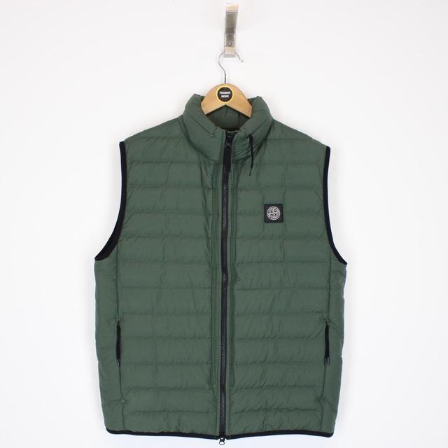 Stone Island AW 2021 Green O-Cotton R-Nylon Tela Down Gilet / Bodywarmer