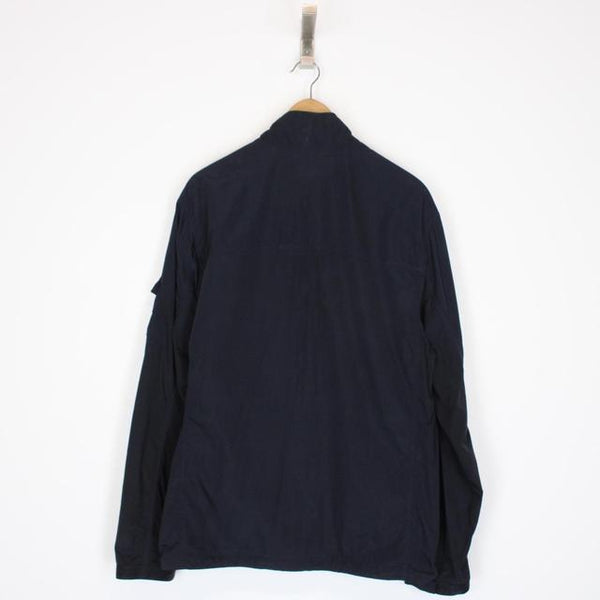 CP Company Navy Blue 1/4 Zip Goggle Nylon Overshirt Jacket