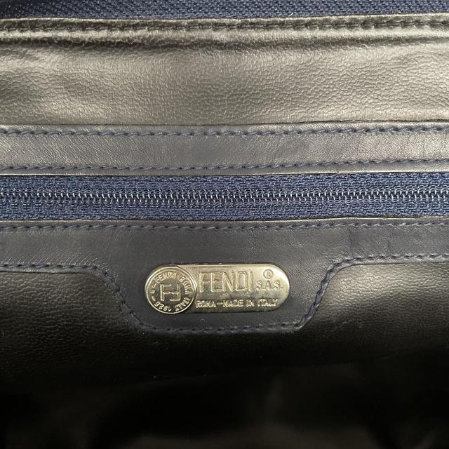 Vintage Fendi Navy Blue and Black Pecan PVC Bag