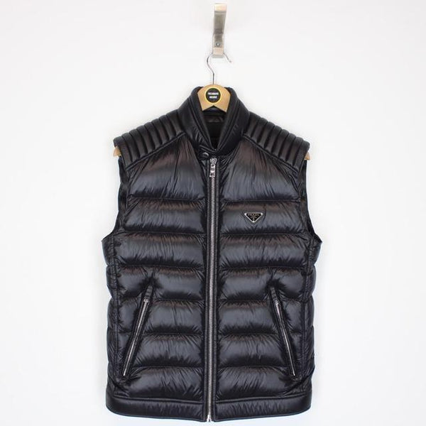 Prada Black Full Zip Nylon Down Gilet / Bodywarmer