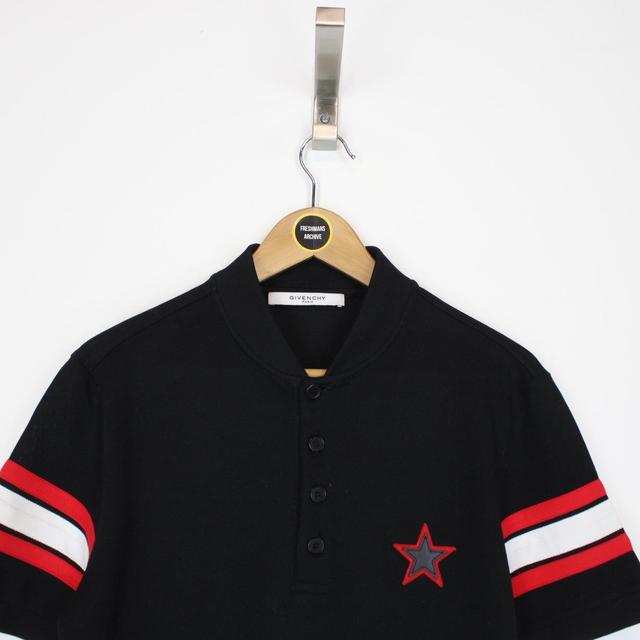 Givenchy Black, White and Red Star Logo Short Sleeve Polo Shirt