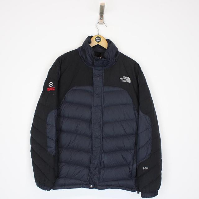 Vintage 90s The North Face Navy Blue and Black 900 Summit Series Down Puffer