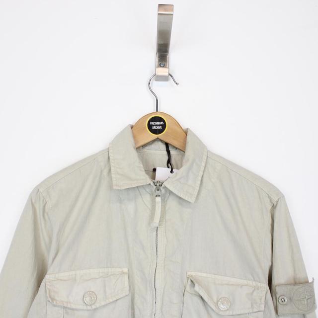 Stone Island Ghost SS 2019 Beige Full Zip Overshirt Jacket