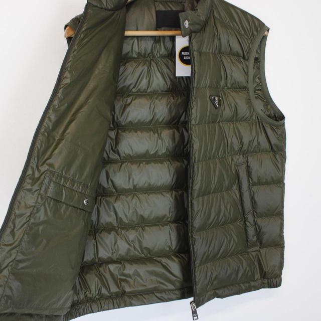 Prada Khaki Green Full Zip Nylon Down Gilet / Bodywarmer