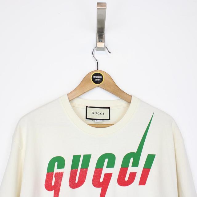 Gucci Blade Print Cream Short Sleeve Oversized T-Shirt